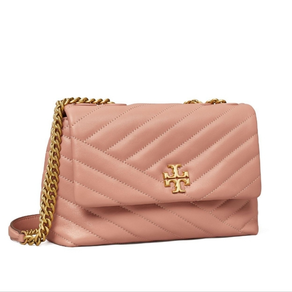 TORY BURCH New Kira Chevron Small Convertible Shoulder Bag - Pink